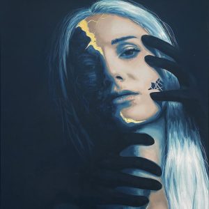Ophelia portrait sombre kintsugi femme moderne par Nonoss