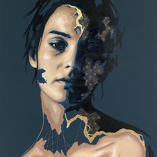 portraits contemporains kintsugi par nonoss